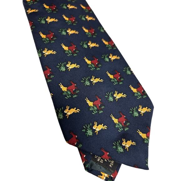 Vintage Gap Navy Bunny Bunnies Spring Easter Men's ties Neckties - Picture 3 of 7